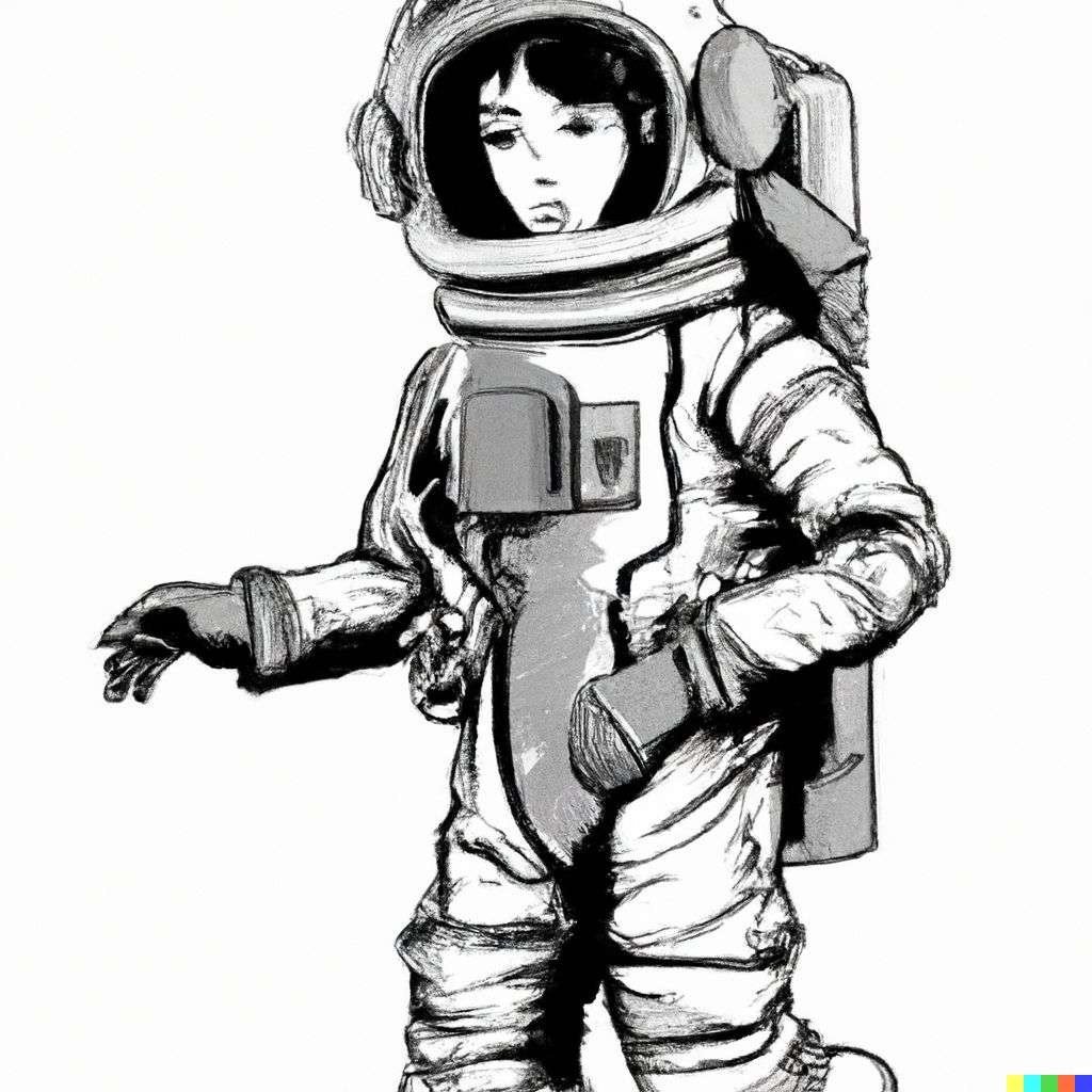 an astronaut, comic book illustration, toon style